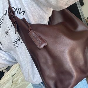 Vintage brown leather Chanel shoulder bag